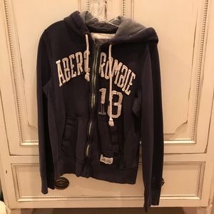 Abercombie & Fitch Navy ZIP Up Hoodie